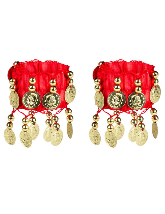 Paire de bracelets à pièces dorées du kit accessoires danseuse orientale pour femme