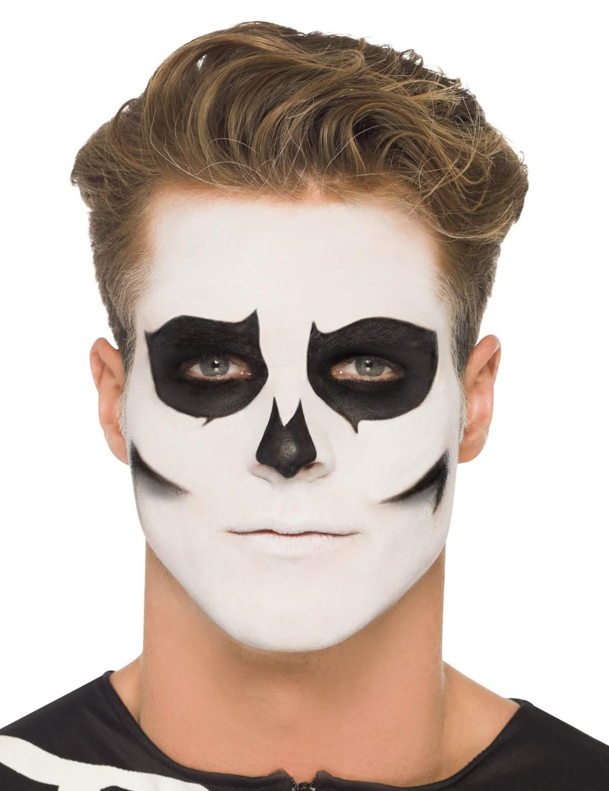Portrait de face du Kit maquillage squelette phosphorescent pour adulte