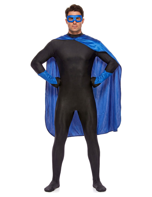 Blauwe superhelden kit voor volwassenen