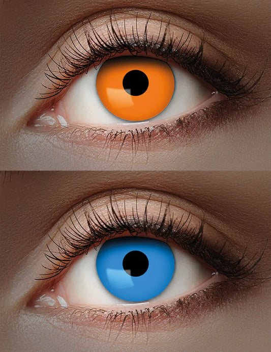 Duo lenzen oranje en blauw 1 maand volwassene