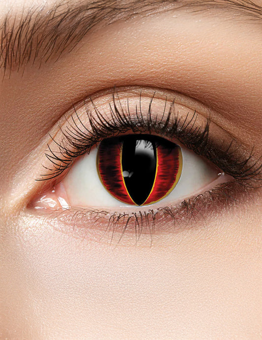 Lentilles yeux de dragon rouges 3 mois adulte