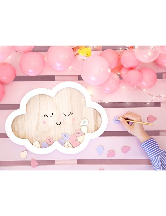 Personnalisation d'une goutte du livre d'or nuage pour fête