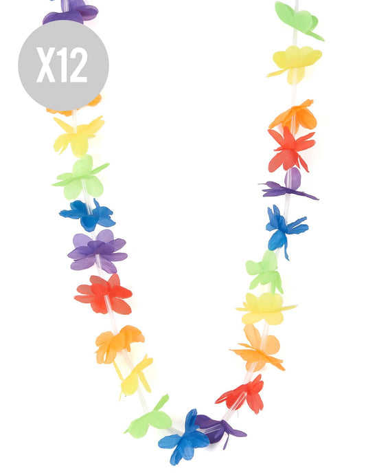 Lot de 12 Colliers bienvenue multicolore