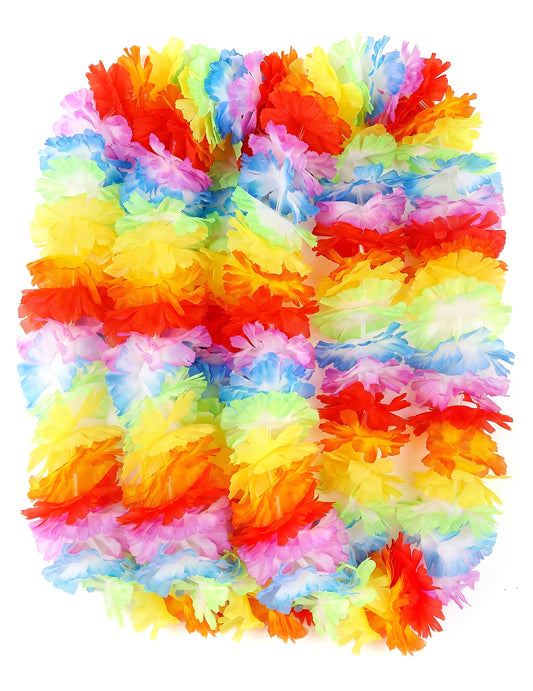 Lot de 12 Colliers de Fleurs Multicolores