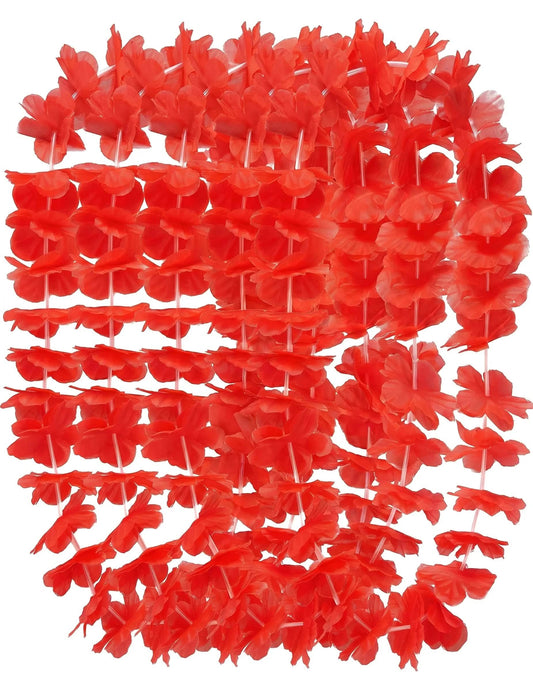 Lot de 12 Colliers rouge hawaï