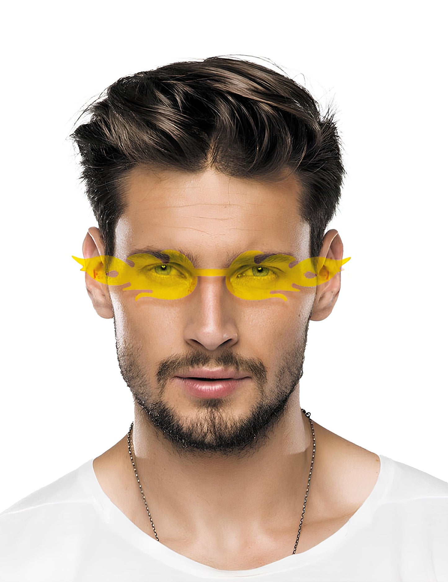 Vue de face des lunettes flammes
