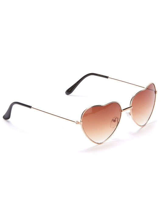 Lunettes marrons coeur monture métal adulte
