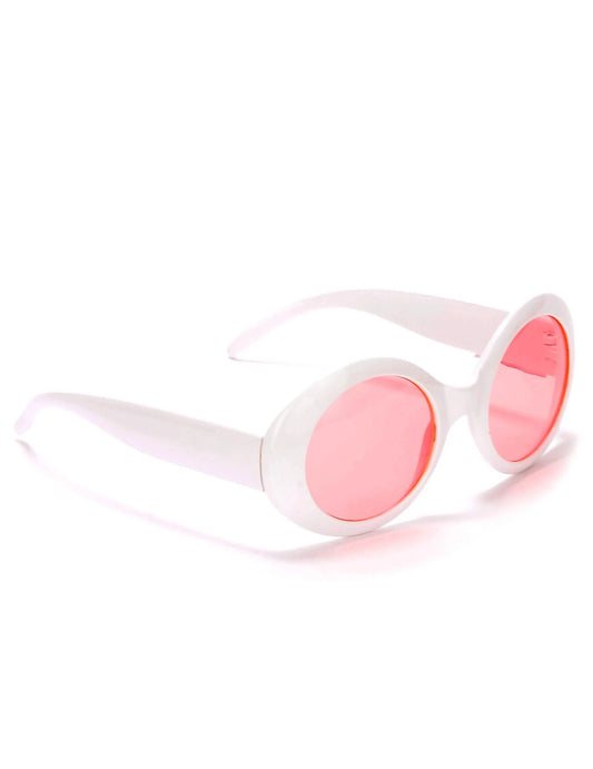 Lunettes rondes blanches plastique adulte
