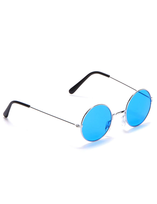 Lunettes rondes bleues de hippie adulte