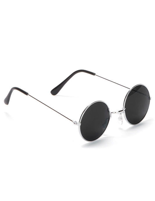 Lunettes rondes noires de hippie adulte