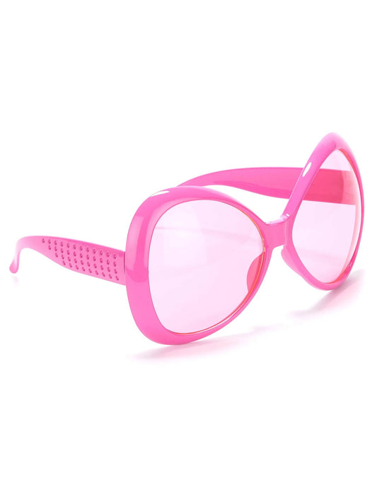 Lunettes roses disco adulte en plastique