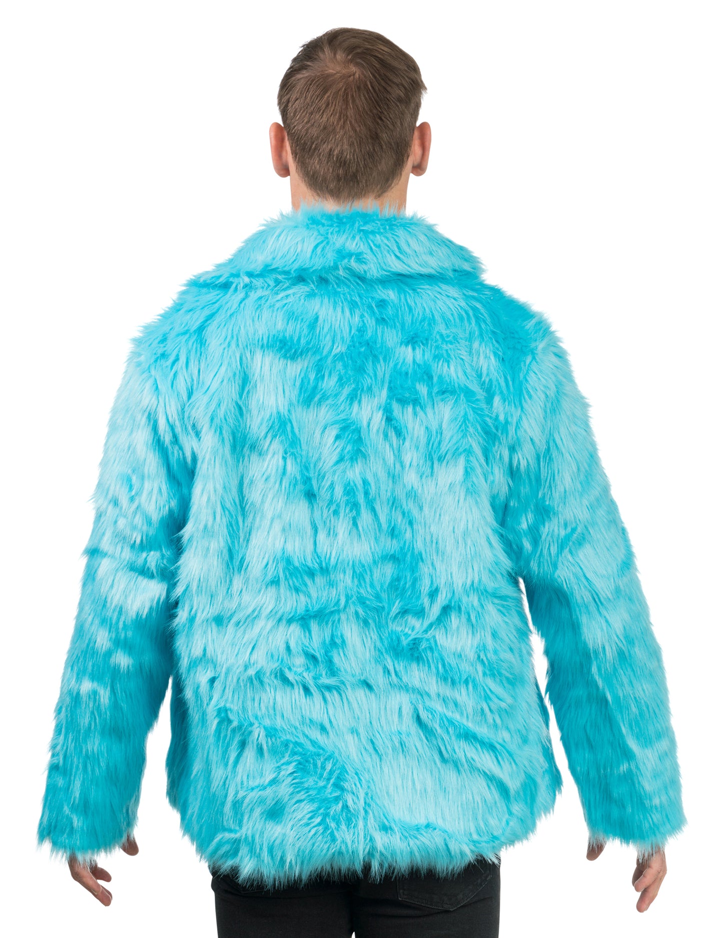 Manteau en fausse fourrure bleue adulte