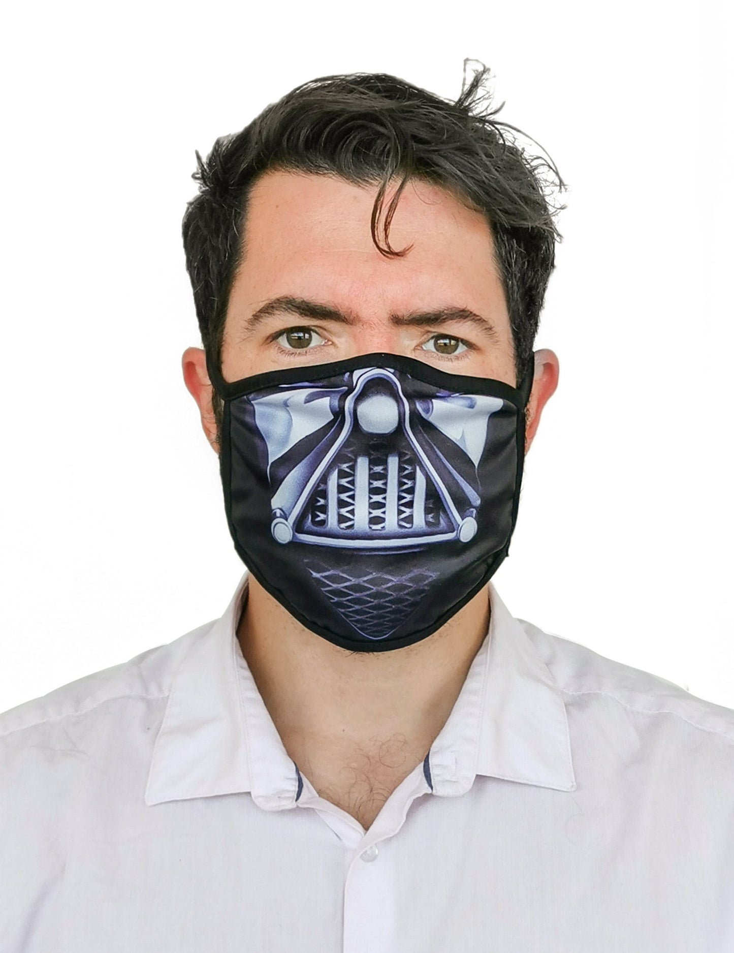 Masque cache nez imprimé seigneur obscur pour adulte noir et gris
