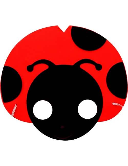 Masque coccinelle pour enfant rouge et noir à pois