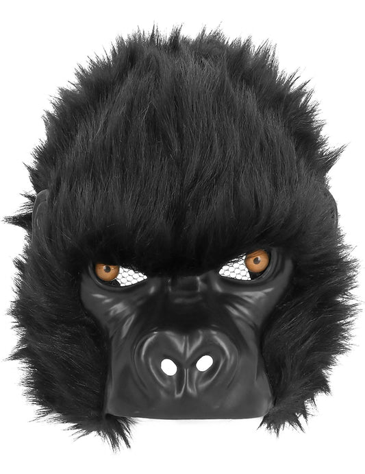 Détail du visage et de la fourrure du Masque Gorille pour adultes et enfants