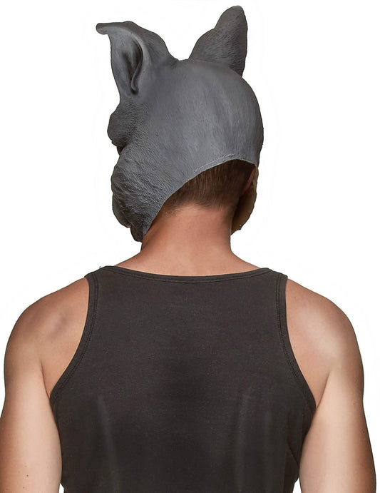 Vue de dos du masque latex lapin