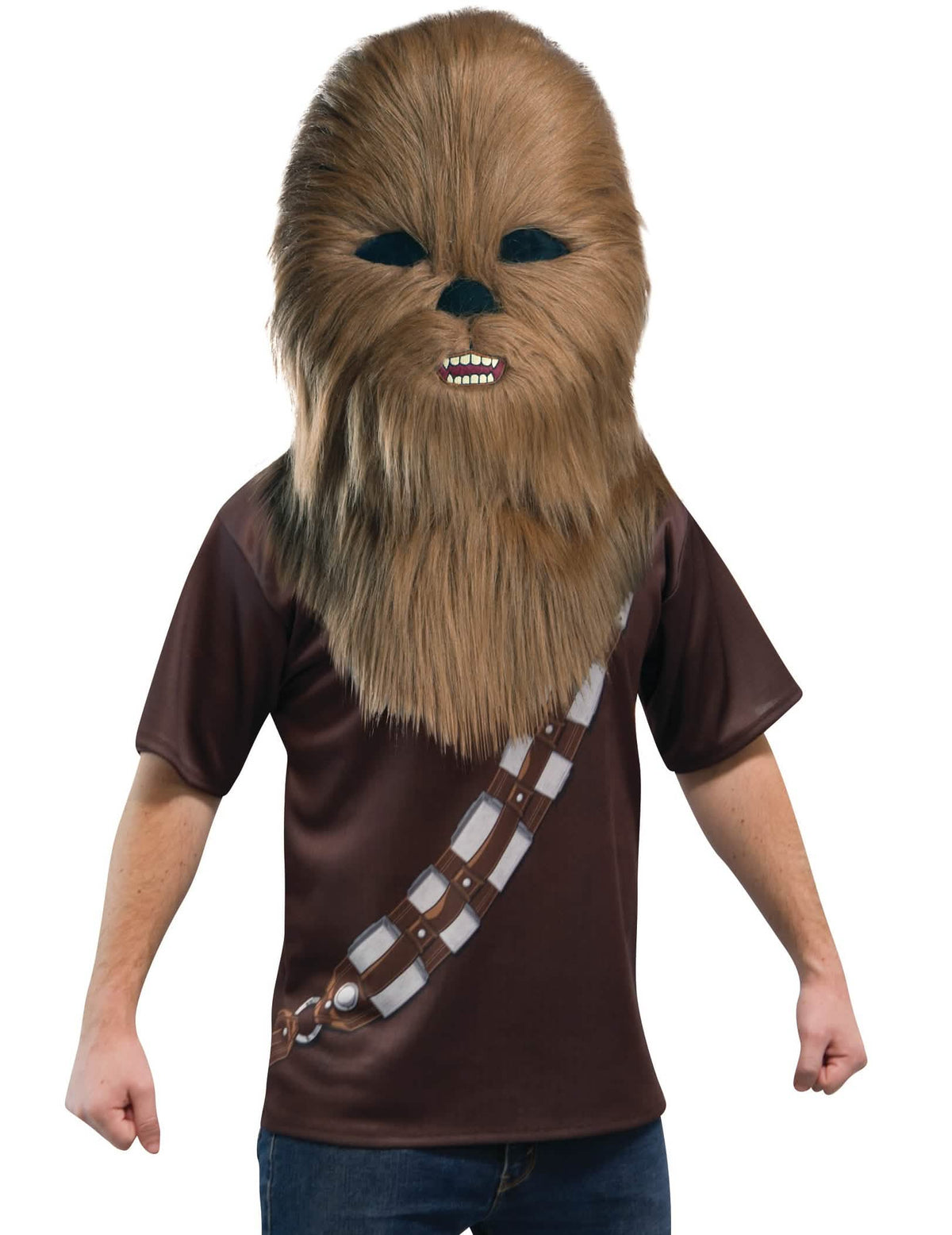 Masque mascotte Chewbacca pour adulte marron en fausse fourrure