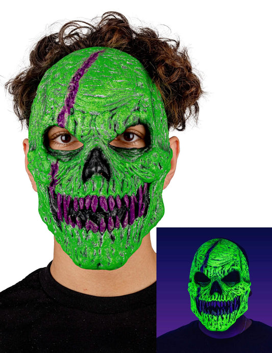 Effet fluorescent dans le noir du masque squelette démoniaque