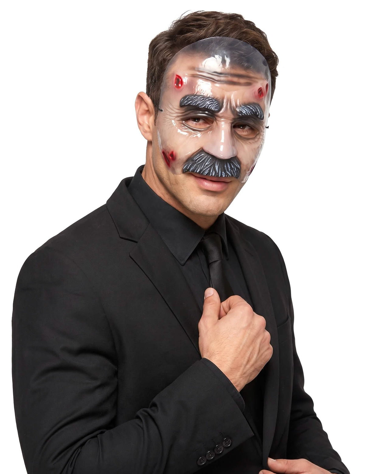 Masque transparent homme moustachu adulte