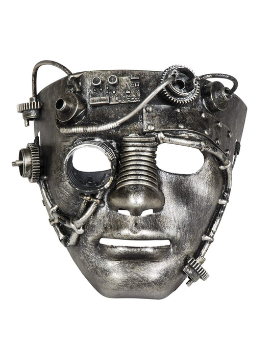 Vue de face du masque visage Steampunk pour adulte