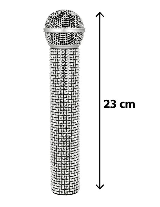 Micro à strass argenté 23 cm