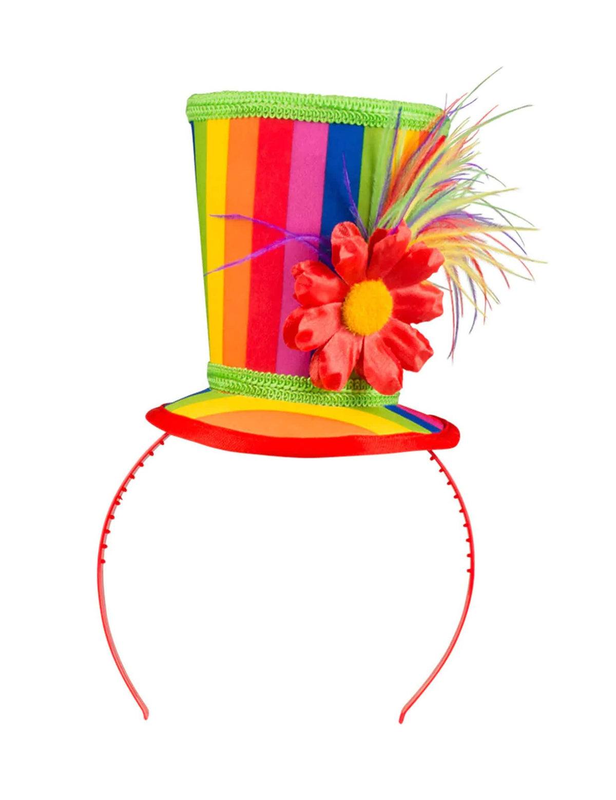 Detail van de hoofdband van de mini-clownhoge hoeden