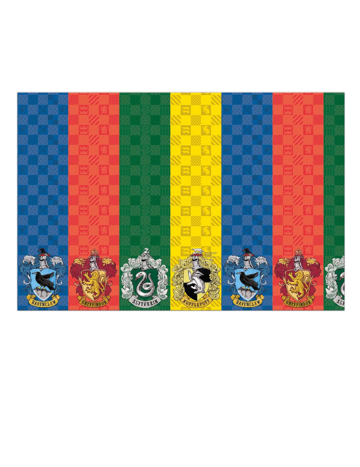 Nappe en papier Harry Potter pour fête multicolore avec blasons des maisons de Poudlard