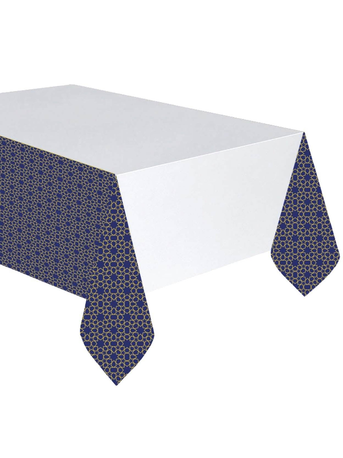 Nappe en plastique mille et une nuits bleue et dorée à décor étoilé