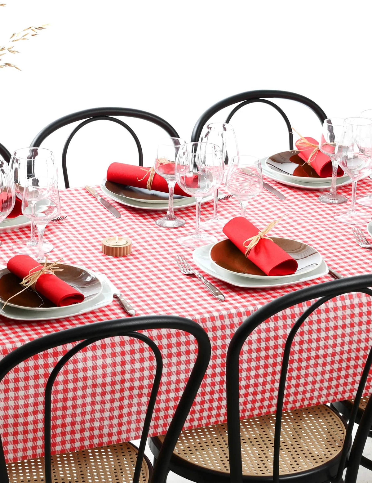 Nappe intissée vichy rouge 1,20 x 5 m