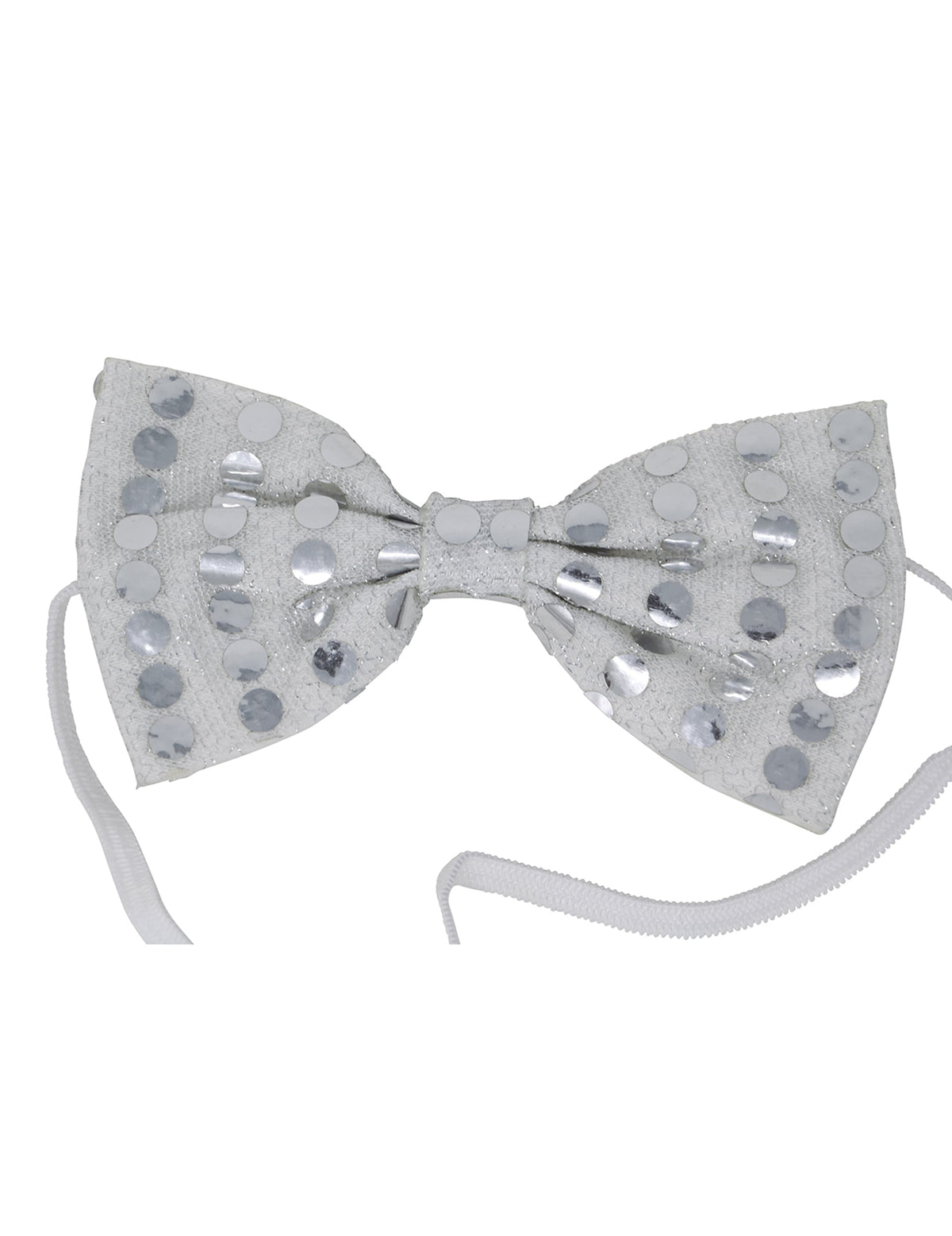 Noeud papillon argenté avec sequins adulte
