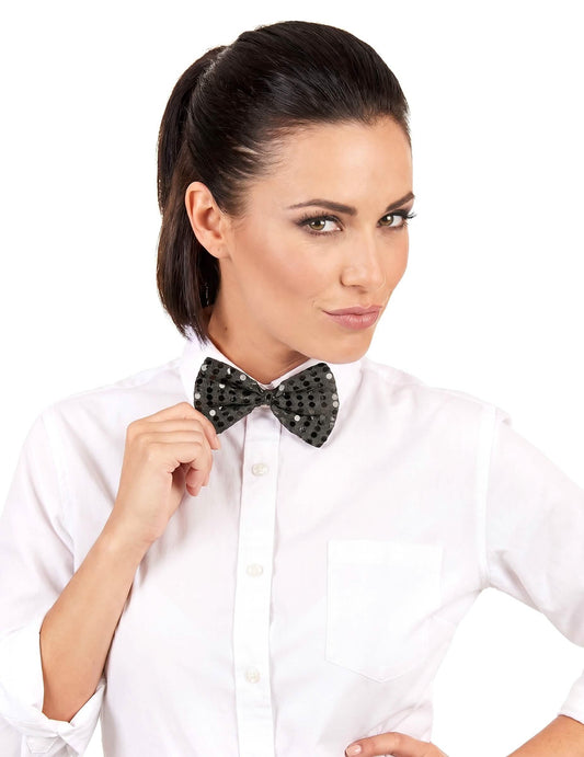 Noeud papillon noir avec sequins adulte