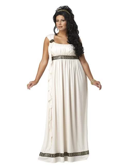Déguisement de déesse grecque d'Olympie pour femme blanc et doré