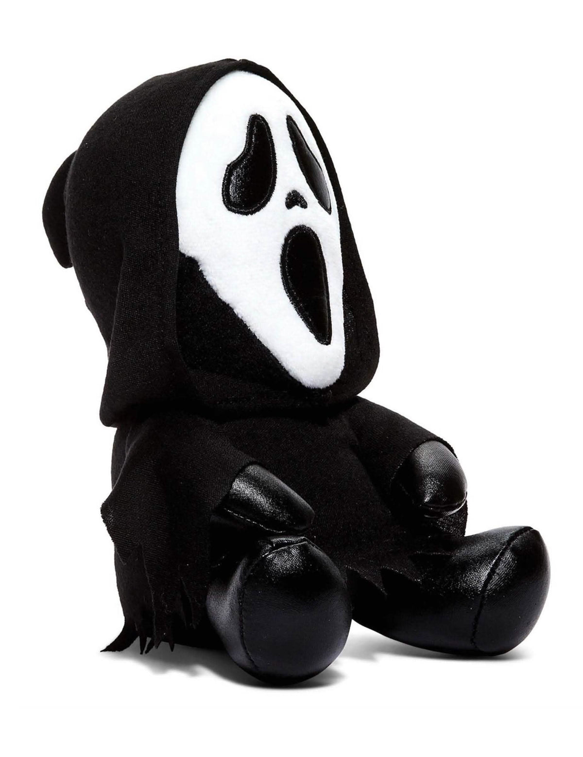 Vue de trois-quarts de la peluche Scream Ghostface