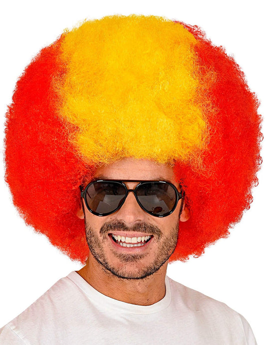 Perruque afro supporter Espagne adulte
