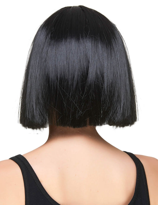 Perruque carré noire à frange femme