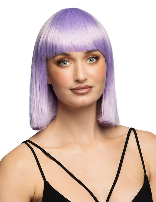 Luxe pastel lila bob pruik voor volwassenen