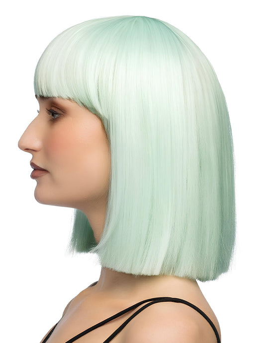 Luxe pastel mintgroene bob pruik voor volwassenen