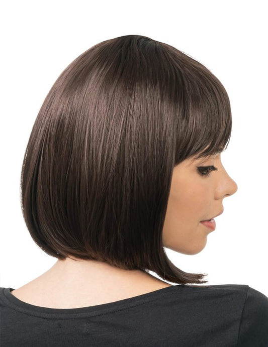Perruque coiffable carrée brune luxe femme