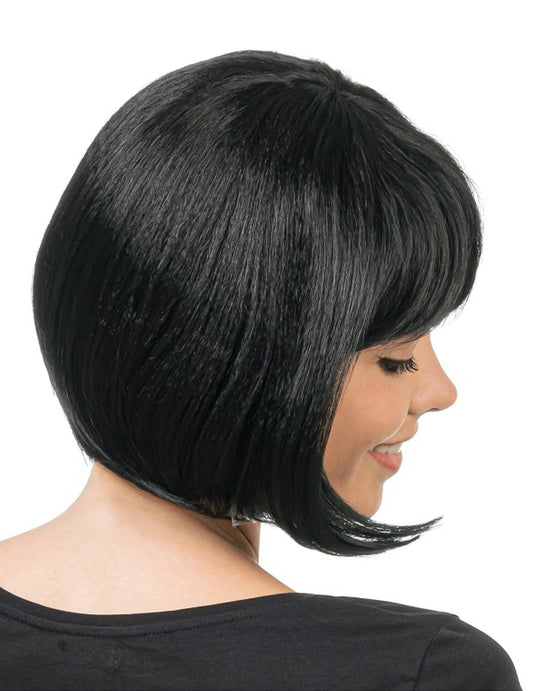 Perruque coiffable carrée noire luxe femme