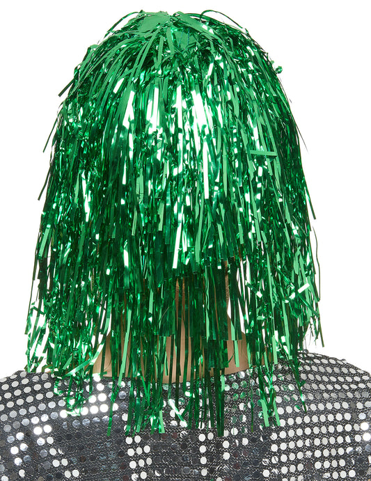 Groene glitterpruik voor vrouwen