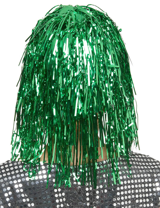 Perruque metallique verte femme