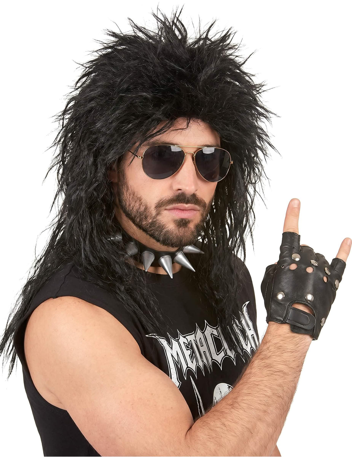 Halloween hard rockpruik voor mannen