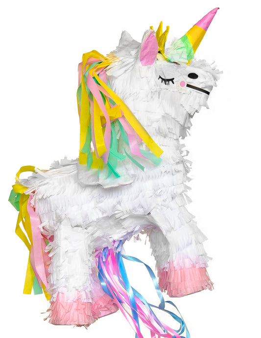 Vue de profil de la piñata licorne volante