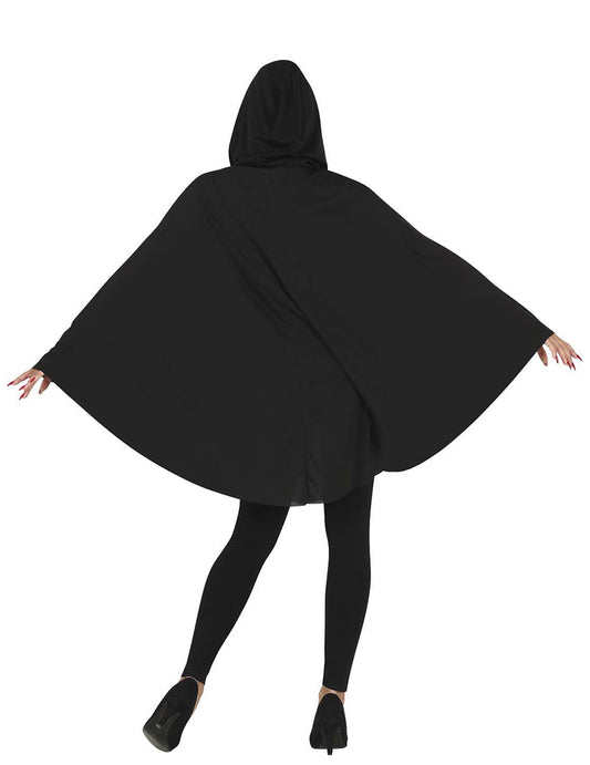 Zwarte pompoen poncho voor volwassenen