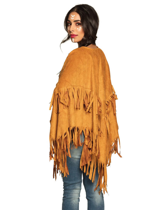 Vue de dos du poncho indien à franges