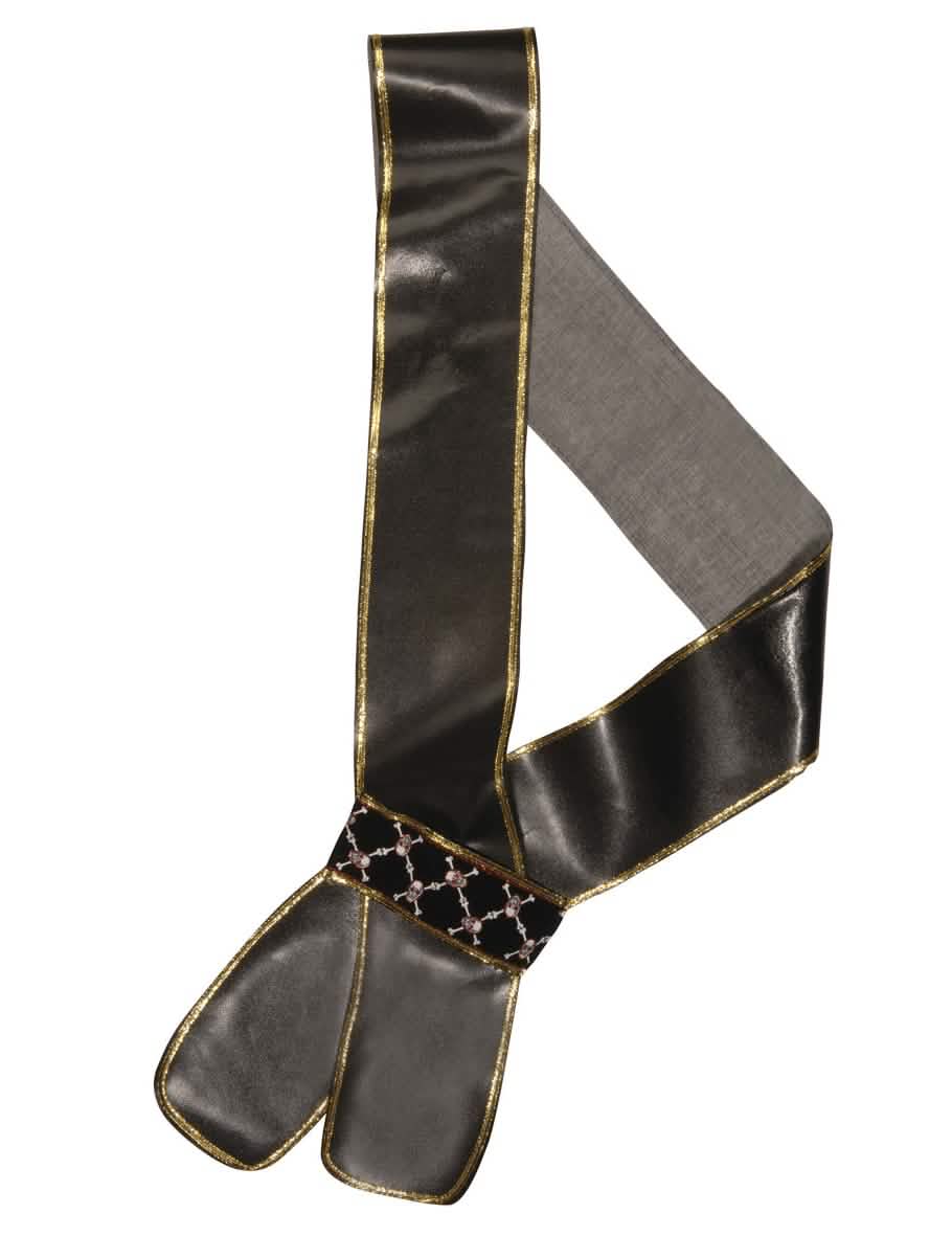Porte épée de pirate pour adulte noir et doré avec motifs têtes de mort