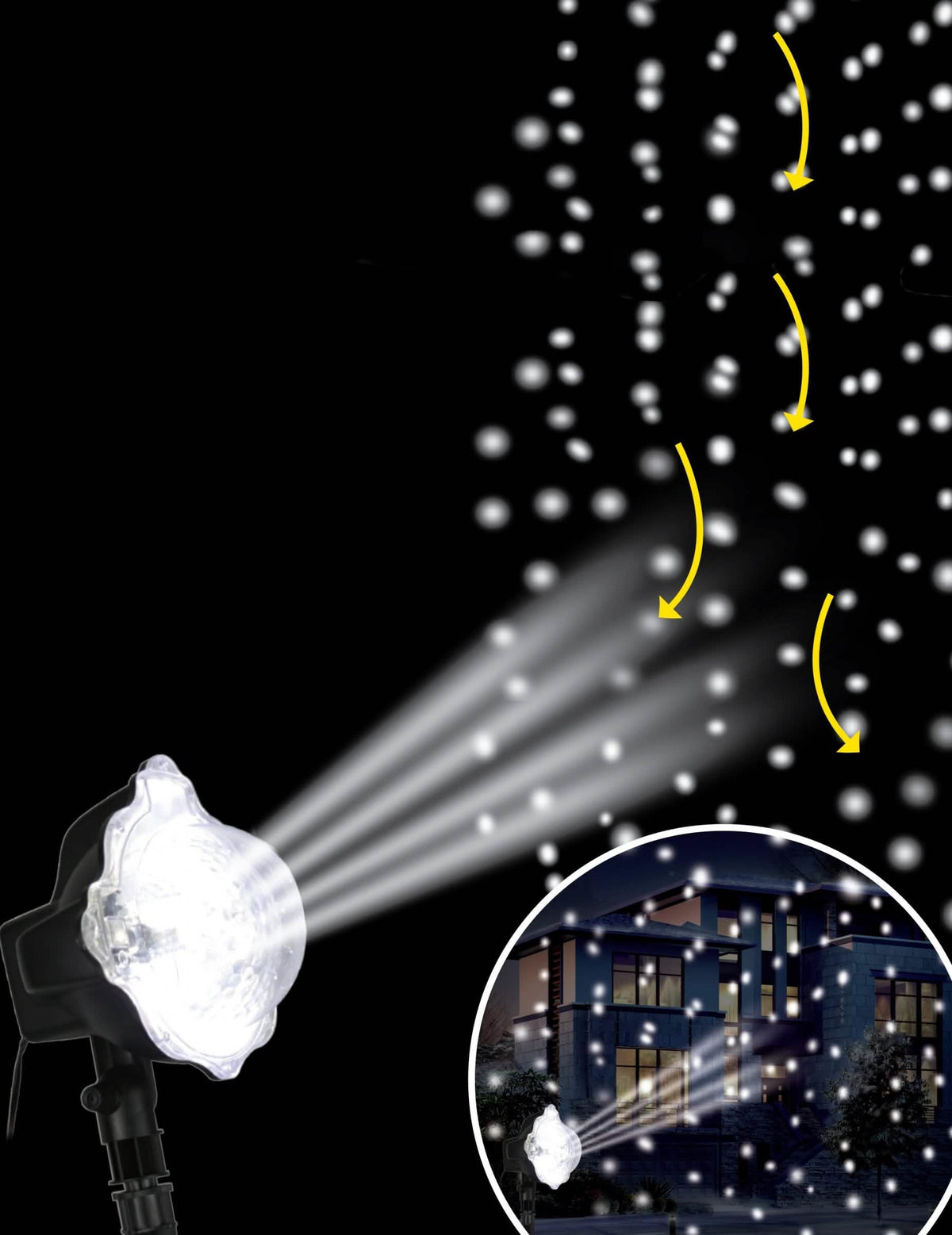Projecteur à LED effet neige pour extérieur blanc