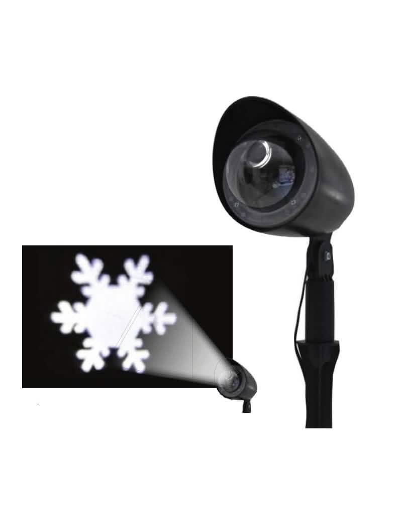 Projecteur laser image flocon de neige pour extérieur et intérieur noir avec projection blanche
