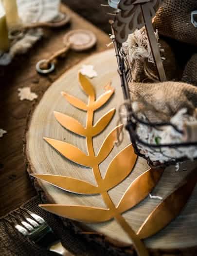 Mise en situation décorative du rondin de bois naturel pour décoration