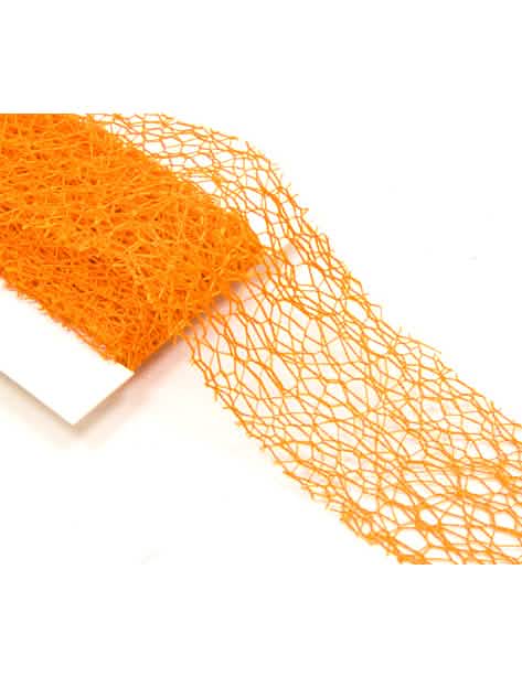 Ruban fantaisie pour décoration orange à mailles